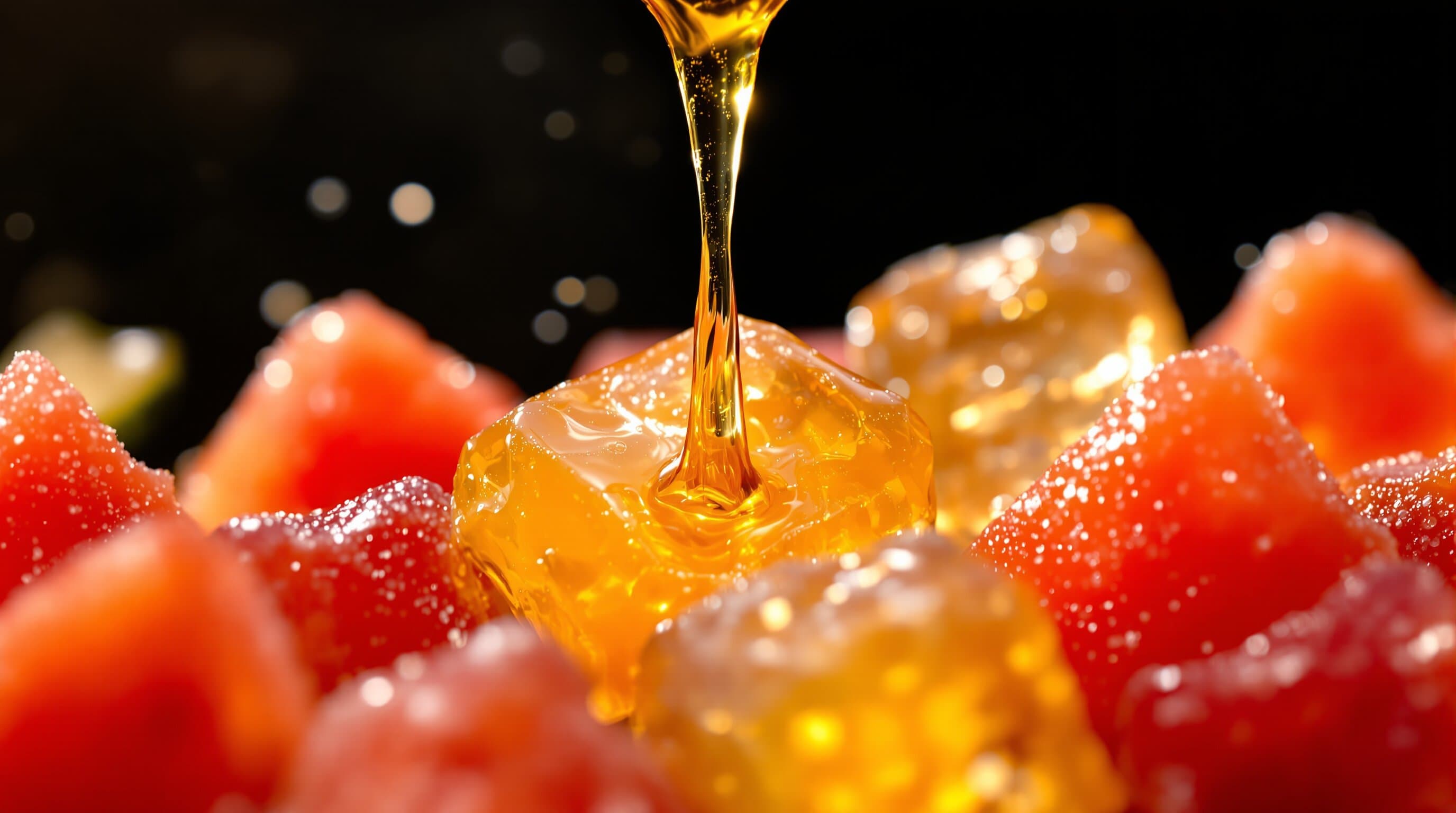Honey drizzle over fresh fruit